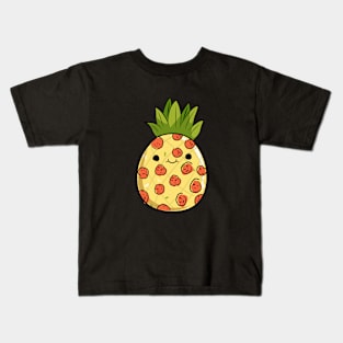 Cute Kawaii Pepperoni Pizza Pineapple Kids T-Shirt